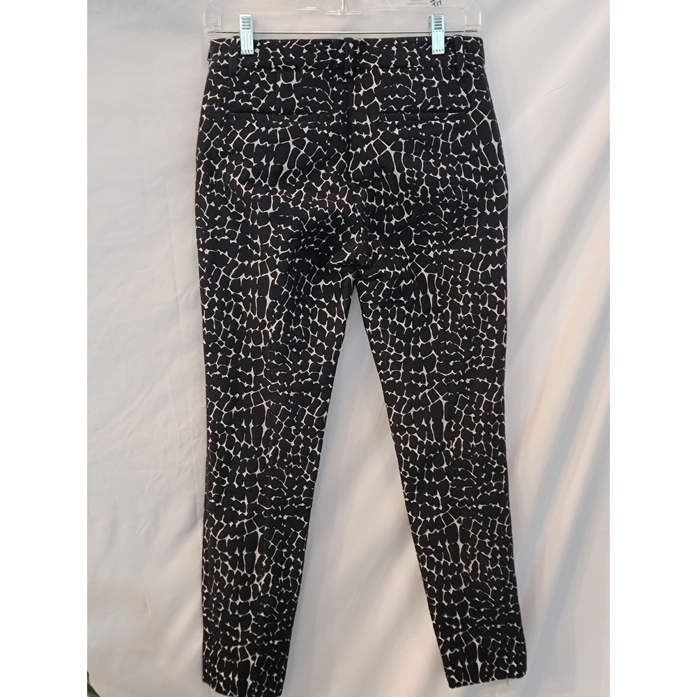 Tomorrowland Collection Black White Abstract Print Slim Side Zip Pants Size 34 - Picture 2 of 9